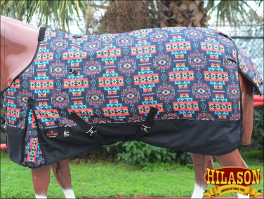 84" HILASON 1200D WATERPROOF HORSE WINTER SHEET AZTEC TRIBAL SOUTH WEST