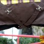 75" HILASON 1200D POLY WATERPROOF HORSE COLD WINTER BLANKET BROWN YELLOW