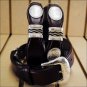 40IN. TONY LAMA CUTTING CHAMP SCALLOP WESTERN LEATHER MANS BELT BROWN W/ CONCHO