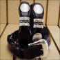 40IN. TONY LAMA CUTTING CHAMP SCALLOP WESTERN LEATHER MANS BELT BROWN W/ CONCHO