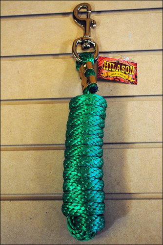 KELLY GREE HILASON BRAIDED POLYPROPYLENE WESTERN HORSE SHOW LEAD ROPE BOLT SNAP