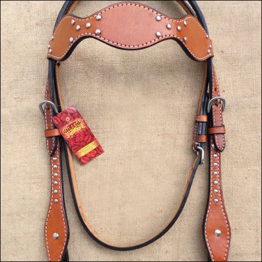 HILASON WESTERN LEATHER HORSE BRIDLE HEADSTALL TAN