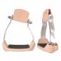 TOUGH 1 LIGHTWEIGHT ALUMINIUM LEATHER ANGLED HORSE BLACK STIRRUPS PAIR 3" TREAD