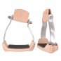TOUGH 1 LIGHTWEIGHT ALUMINIUM LEATHER ANGLED HORSE BLACK STIRRUPS PAIR 3" TREAD