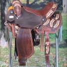 BH107-F HILASON WESTERN LEATHER BARREL RACING TRAIL PLEASURE RIDING SADDLE 15"