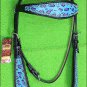 HILASON WESTERN LEATHER HORSE HEADSTALL BRIDLE TURQUOISE BLACK CHEETAH