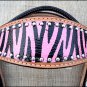 S585 NEW HILASON WESTERN LEATHER HORSE BRIDLE HEADSTALL HAND PAINT PINK ZEBRA
