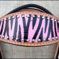 S585 NEW HILASON WESTERN LEATHER HORSE BRIDLE HEADSTALL HAND PAINT PINK ZEBRA