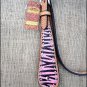 S585 NEW HILASON WESTERN LEATHER HORSE BRIDLE HEADSTALL HAND PAINT PINK ZEBRA
