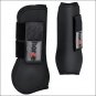 FULL BLACK HORZE LEG NEOPRENE TENDON FETLOCK BOOTS HORSE JUMPING PROTECTION PAIR