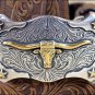 TONY LAMA BROWN BOY'S FLORAL TOOLED LEATHER LITTLE TEXAS WESTERN BELT