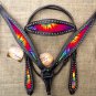 M-HILASON WESTERN LEATHER HEADSTALL BREAST COLLAR TROXEL HELMET BLANKET TIE DYE