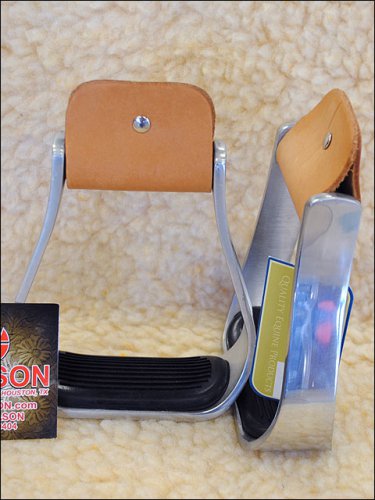 HILASON WESTERN HORSE SADDLE ALUMINIUM BELL STIRRUPS WITH BLACK PAD