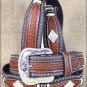 32 INCH WESTERN NOCONA WESTERN LEATHER MENS BELT SCALLOP OVERLAY COPPER