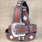 32 INCH WESTERN NOCONA WESTERN LEATHER MENS BELT SCALLOP OVERLAY COPPER
