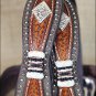 32 INCH WESTERN NOCONA WESTERN LEATHER MENS BELT SCALLOP OVERLAY COPPER