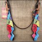 HILASON WESTERN LEATHER HORSE BRIDLE HEADSTALL HAND PAINT RAINBOW