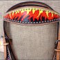 HILASON TACK WESTERN LEATHER HORSE BRIDLE HEADSTALL HAND PAINT FLAMES