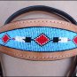 HILASON WESTERN LEATHER BRIDLE HEADSTALL BREAST COLLAR TAN W/ TURQUOISE INLAY