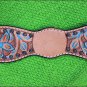 HILASON WESTERN LEATHER HORSE BREAST COLLAR TAN W/ TURQUOISE INLAY