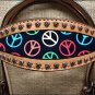HILASON WESTERN LEATHER HORSE HEADSTALL BREAST COLLAR TAN W/ PEACE SIGN