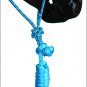 HILASON WESTERN TACK HORSE ROPE HALTER W/ 8' LEAD REGULAR HORSE SIZE BLUE BLACK