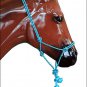 HILASON WESTERN TACK HORSE ROPE HALTER W/ 8' LEAD REGULAR HORSE SIZE BLUE BLACK