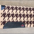FEP233 HILASON SHOW NEW ZEALAND WOOL SADDLE BLANKET WESTERN TAN DARK BROWN
