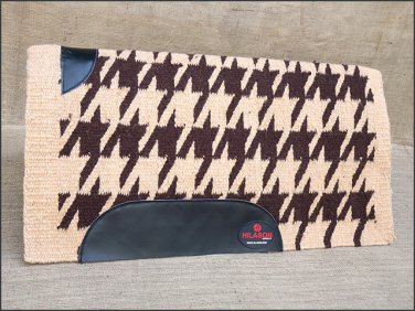 FEP233 HILASON SHOW NEW ZEALAND WOOL SADDLE BLANKET WESTERN TAN DARK BROWN