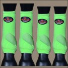SMALL HILASON GREEN HORSE FRONT REAR LEG PROTECTION ULTIMATE SPORTS BOOTS 4 PACK