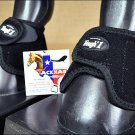 BLACK TOUGH1 LARGE NO TURN QUICK WRAP EXTREME VENTED NEOPRENE HORSE BELL BOOTS