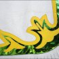 CH801AF HILASON BRONC BULL RIDING SMOOTH LEATHER RODEO WESTERN CHAPS WHITE GREEN