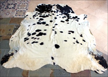 SE172F HILASON HAIR ON LEATHER ARGENTINA COWHIDE SKIN RUG CARPET EXOTIC TRICOLOR