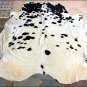 SE172F HILASON HAIR ON LEATHER ARGENTINA COWHIDE SKIN RUG CARPET EXOTIC TRICOLOR