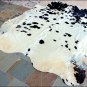 SE172F HILASON HAIR ON LEATHER ARGENTINA COWHIDE SKIN RUG CARPET EXOTIC TRICOLOR