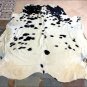 SE172F HILASON HAIR ON LEATHER ARGENTINA COWHIDE SKIN RUG CARPET EXOTIC TRICOLOR