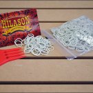 HILASON HORSE TACK RUBBER BRAID BANDS WHITE WITH RED COMB