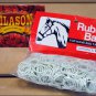HILASON HORSE TACK RUBBER BRAID BANDS WHITE WITH RED COMB