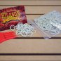 HILASON HORSE TACK RUBBER BRAID BANDS WHITE WITH RED COMB