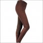 34" HORZE ACTIVE WOMENS COTTON ELASTIC LEATHER FULL SEAT RIDING BREECHES BROWN