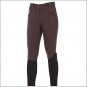 34" HORZE ACTIVE WOMENS COTTON ELASTIC LEATHER FULL SEAT RIDING BREECHES BROWN