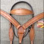 HILASON WESTERN HAND TOOL BARB WIRE LEATHER HORSE BRIDLE HEADSTALL BREAST COLLAR