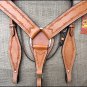 HILASON WESTERN HAND TOOL BARB WIRE LEATHER HORSE BRIDLE HEADSTALL BREAST COLLAR