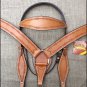 HILASON WESTERN HAND TOOL BARB WIRE LEATHER HORSE BRIDLE HEADSTALL BREAST COLLAR