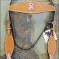 HILASON WESTERN LEATHER HORSE HEADSTALL W/ BREAST CANCER CONCHO