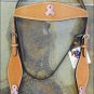 HILASON WESTERN LEATHER HORSE HEADSTALL W/ BREAST CANCER CONCHO