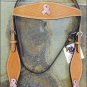 HILASON WESTERN LEATHER HORSE HEADSTALL W/ BREAST CANCER CONCHO