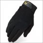 05 SIZE HERITAGE STRETCHABLE COTTON GRIP GLOVE HORSE RIDING EQUESTRIAN BLACK