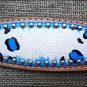 HILASON WESTERN LEATHER HORSE BREAST COLLAR HAND PAINT CHEETAH BLUE WHITE