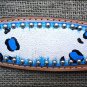 HILASON WESTERN LEATHER HORSE BREAST COLLAR HAND PAINT CHEETAH BLUE WHITE